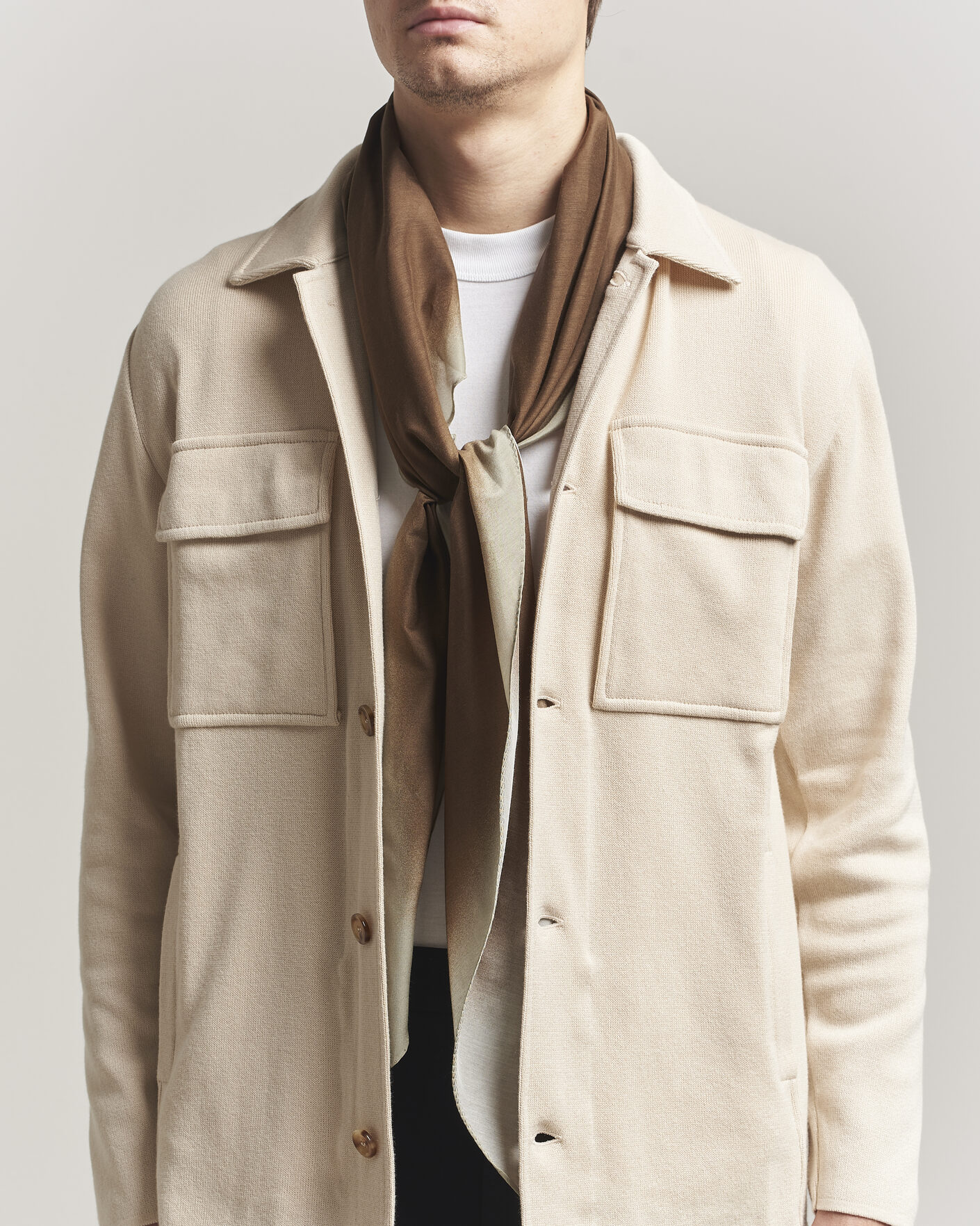 Herre | Tørklæde | Lardini | Cotton/Silk Scarf Brown