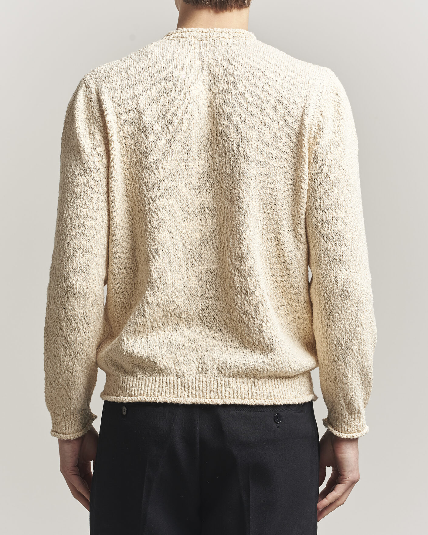 Herre | Trøjer | Lardini | Organic Cotton Crew Neck Natural