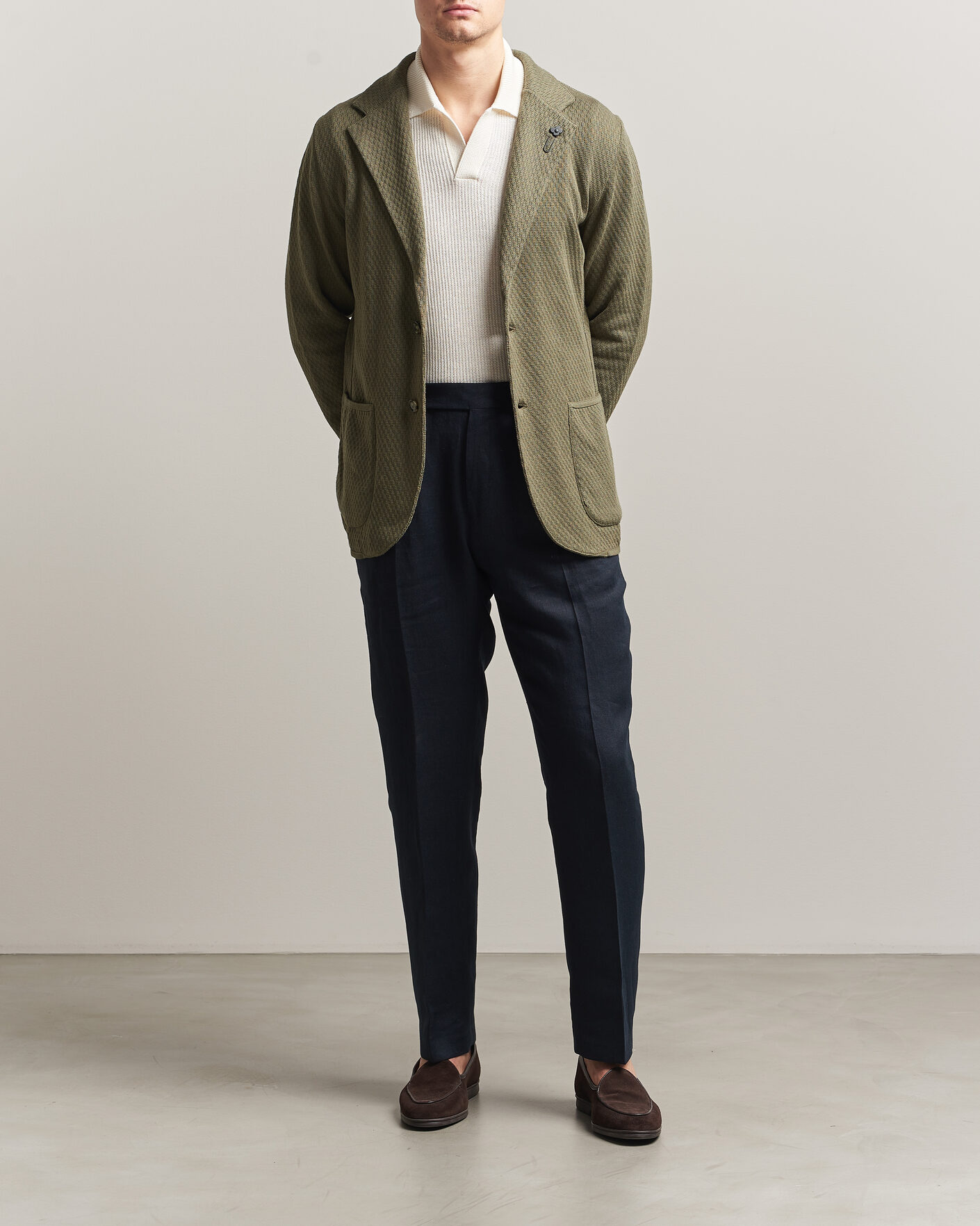 Herre | Blazere & jakker | Lardini | Knitted Structure Cotton Blazer Green