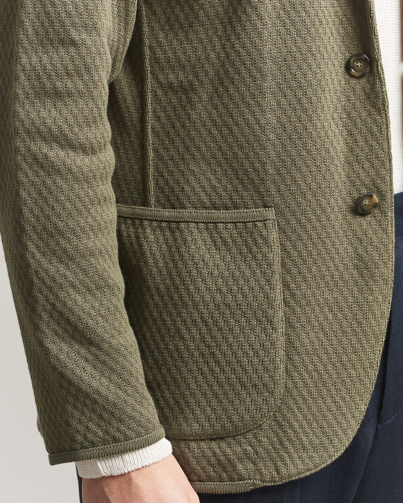 Herre | Blazere & jakker | Lardini | Knitted Structure Cotton Blazer Green