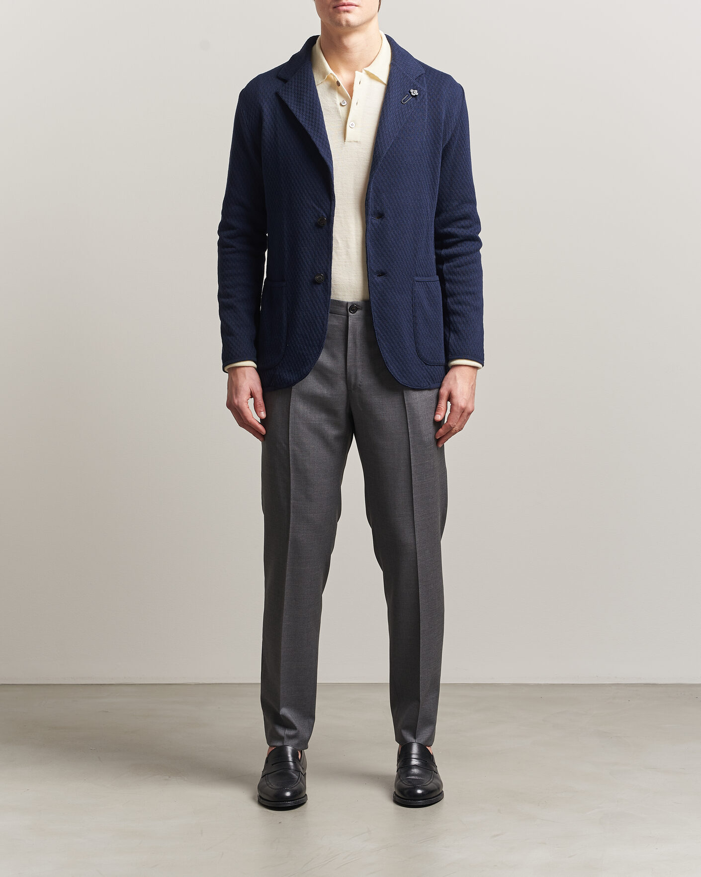 Herre | Blazere & jakker | Lardini | Knitted Structure Cotton Blazer Navy