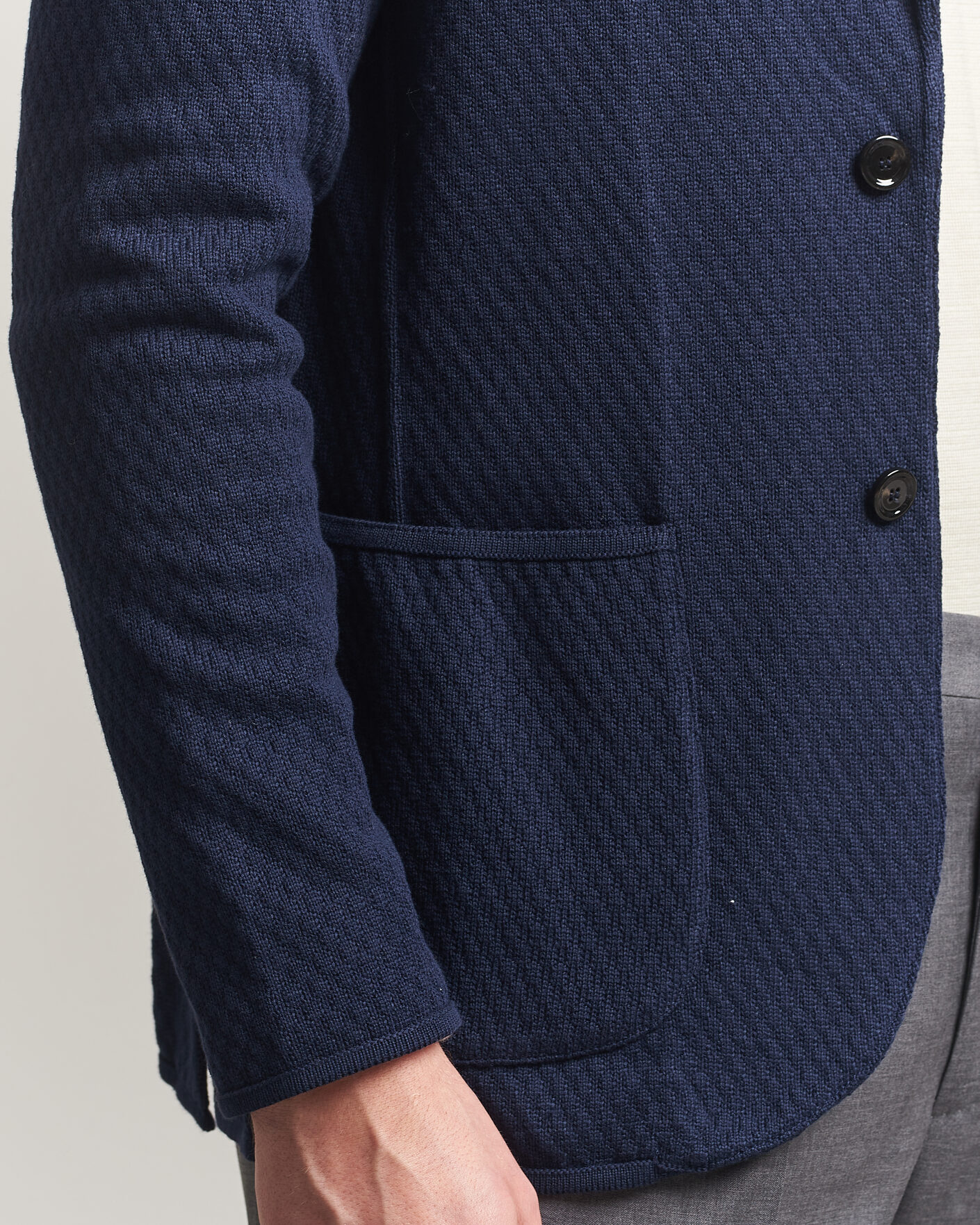 Herre | Blazere & jakker | Lardini | Knitted Structure Cotton Blazer Navy