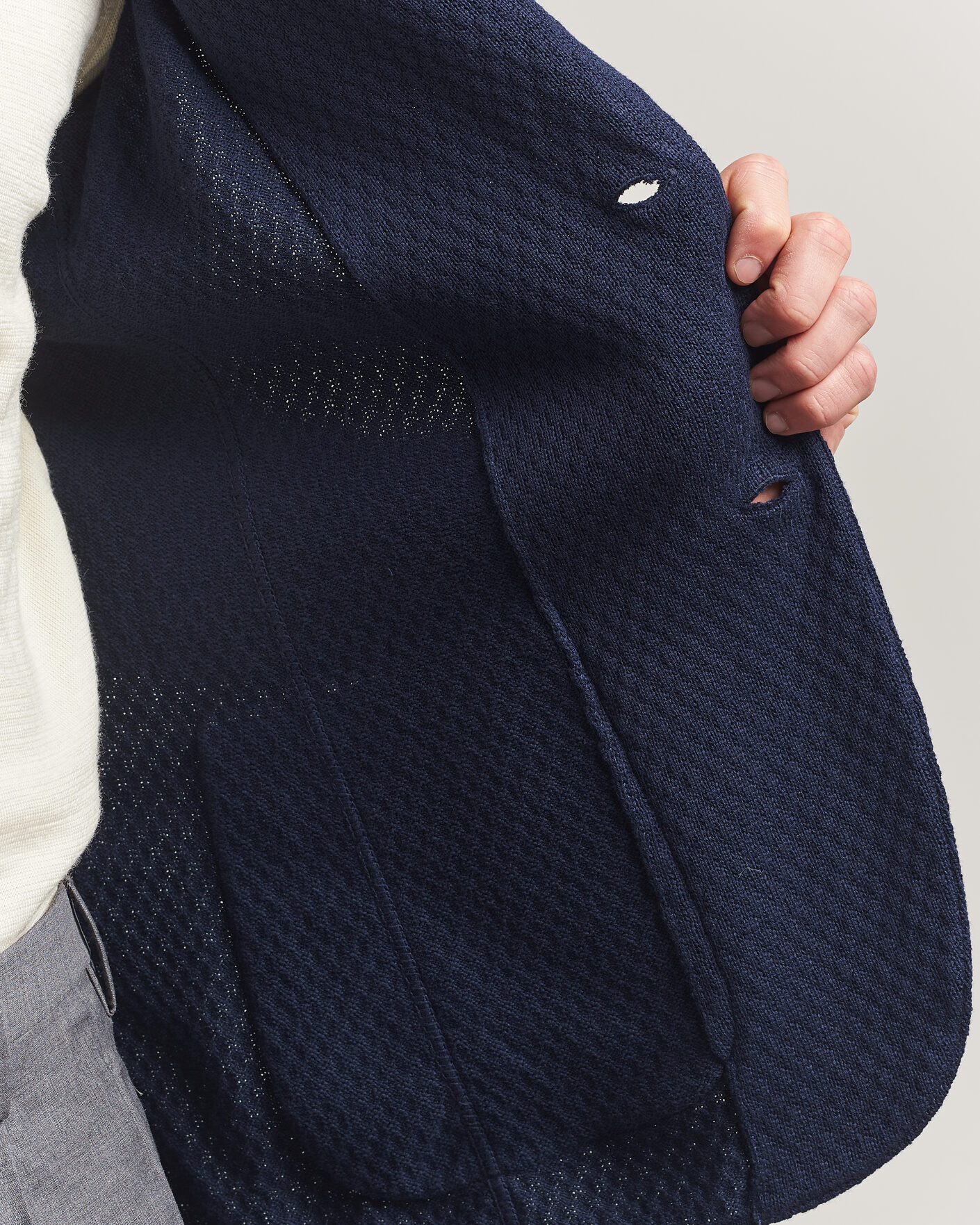 Herre | Blazere & jakker | Lardini | Knitted Structure Cotton Blazer Navy