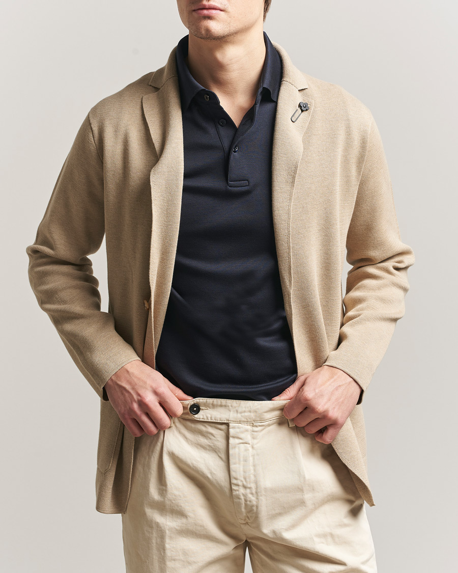 Herre | Blazere & jakker | Lardini | Knitted Cotton Blazer Beige