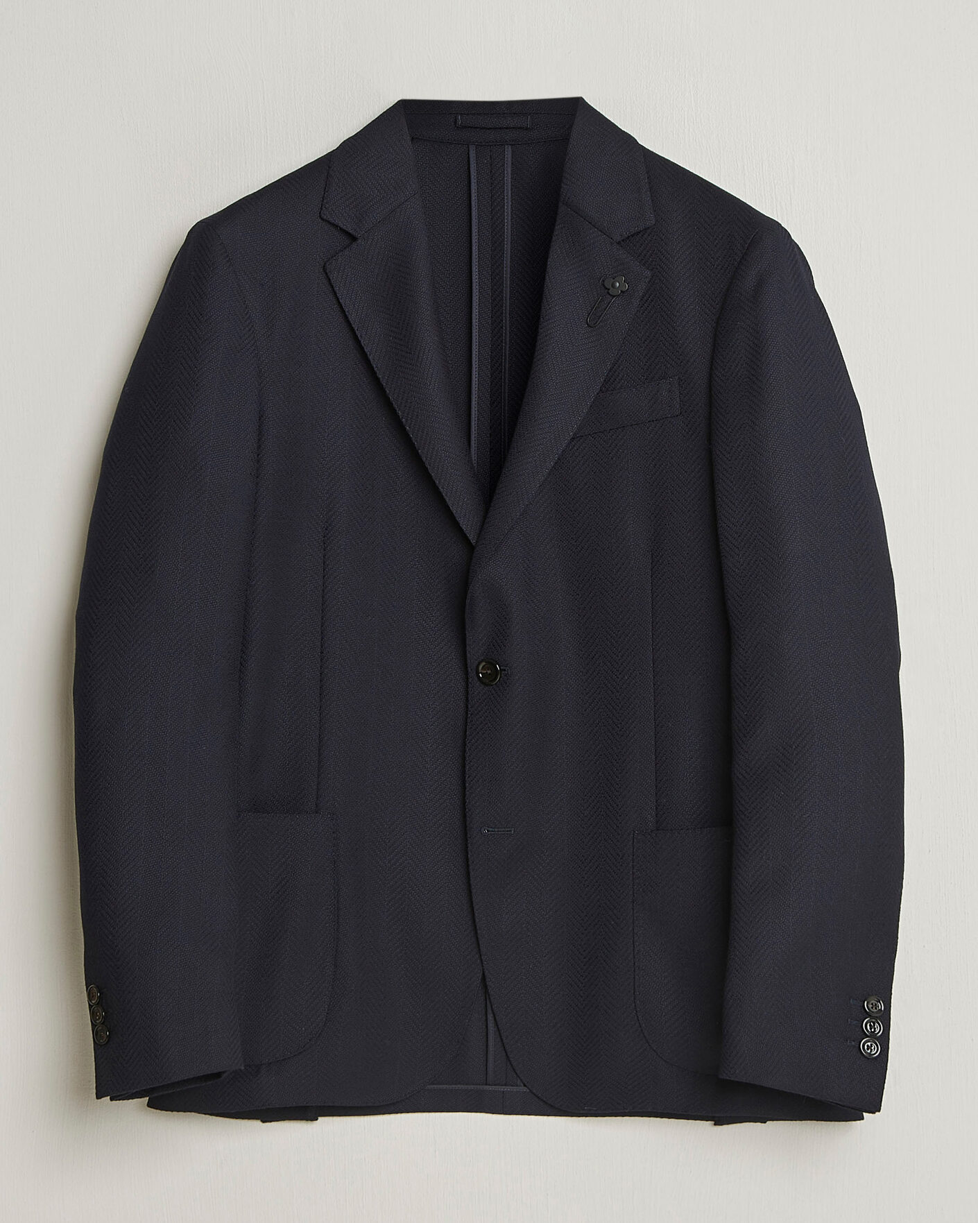 Herre | Blazere & jakker | Lardini | Herringbone Light Wool Blazer Navy