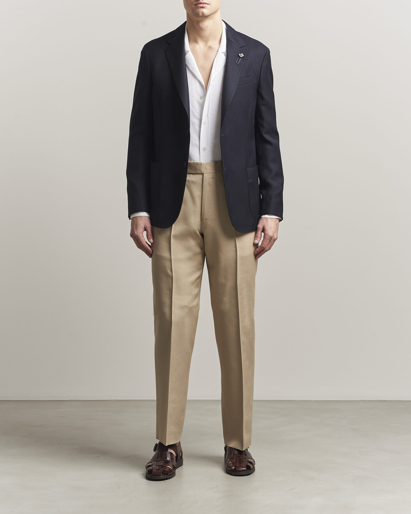 Herre | Blazere & jakker | Lardini | Herringbone Light Wool Blazer Navy