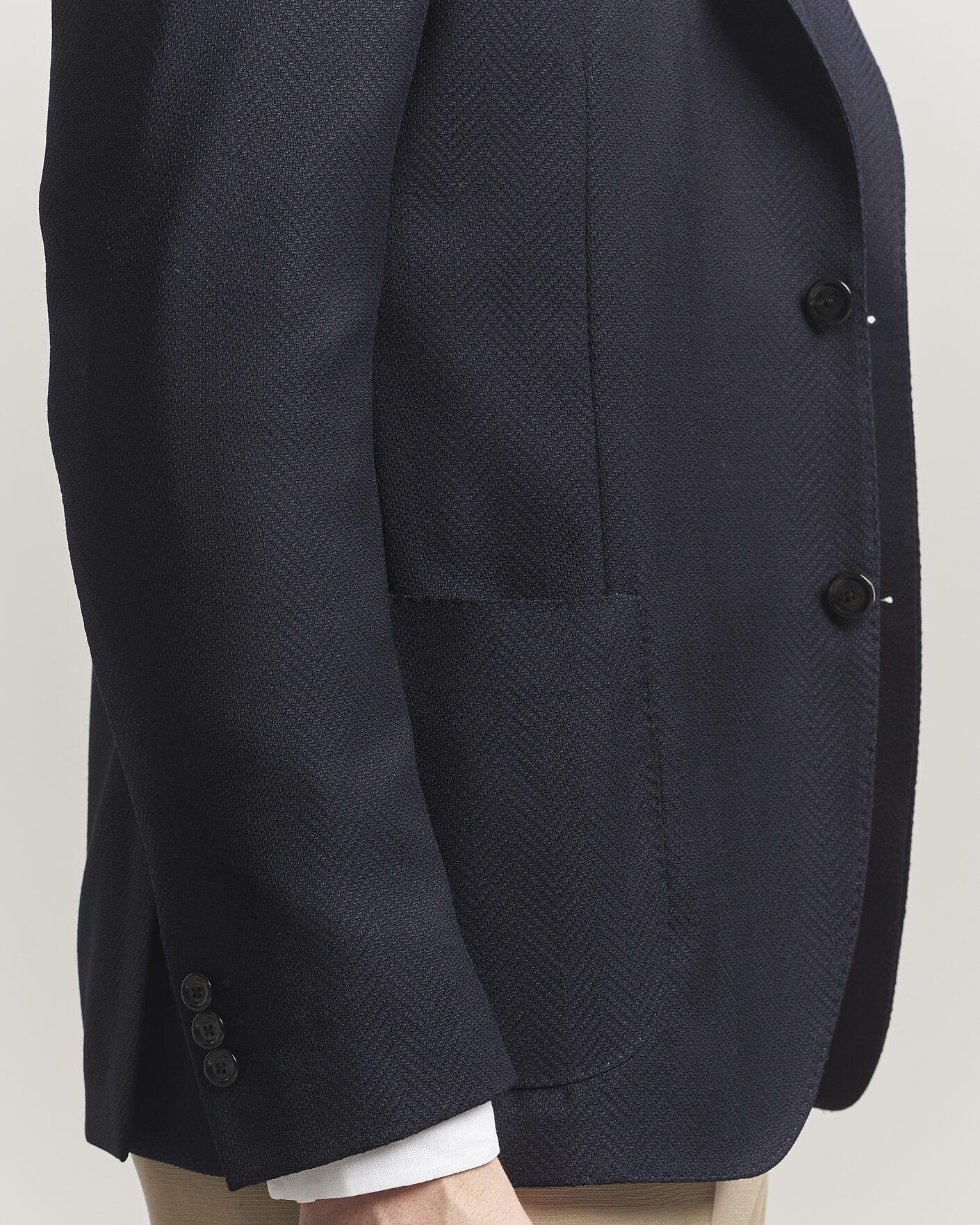 Herre | Blazere & jakker | Lardini | Herringbone Light Wool Blazer Navy