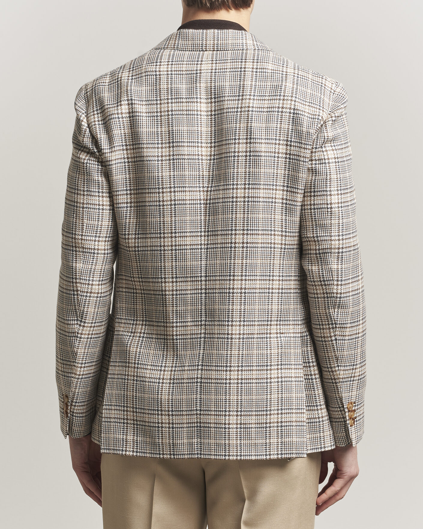 Herre | Blazere & jakker | Lardini | Multi Check Cotton/Linen Blazer Beige