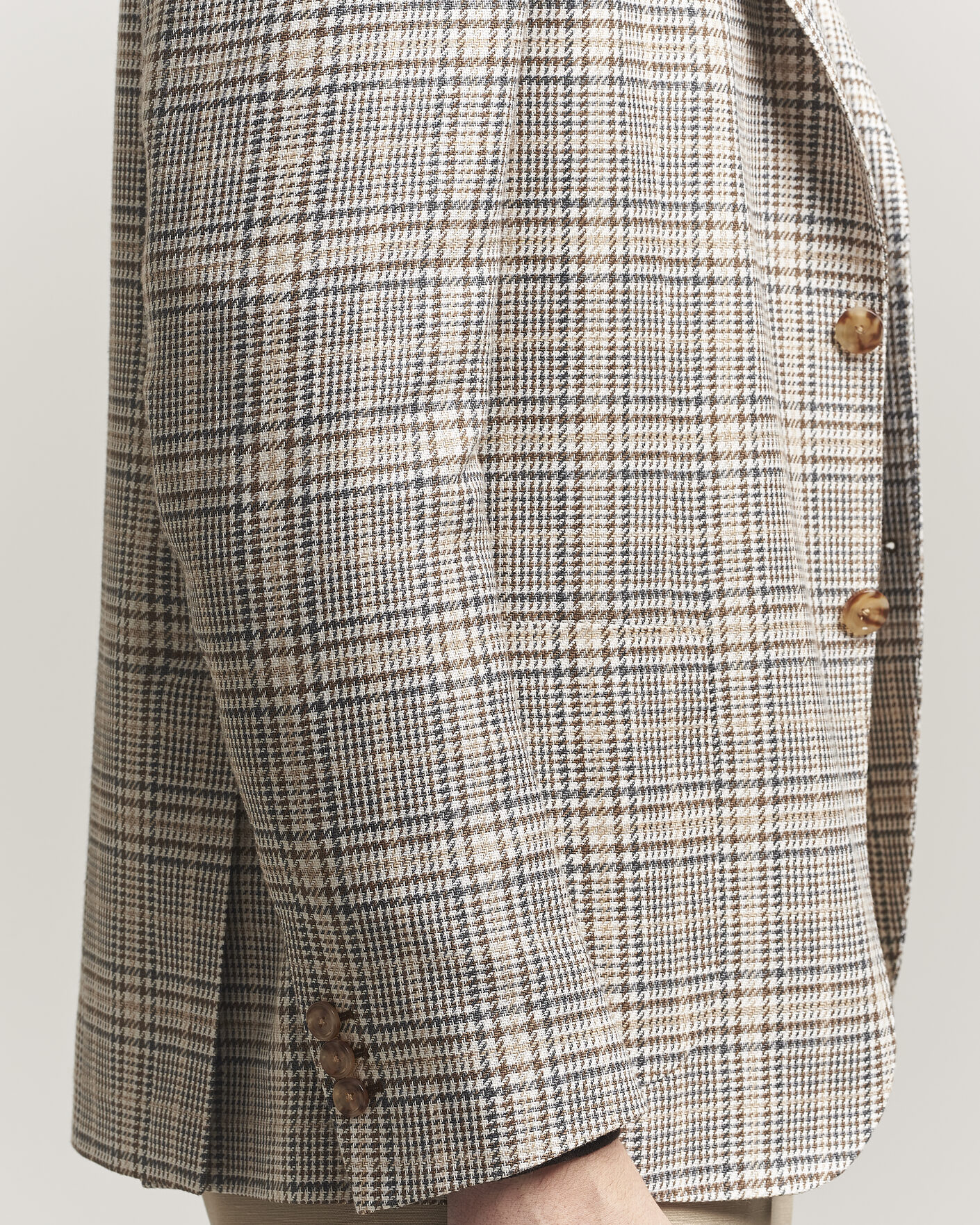 Herre | Blazere & jakker | Lardini | Multi Check Cotton/Linen Blazer Beige