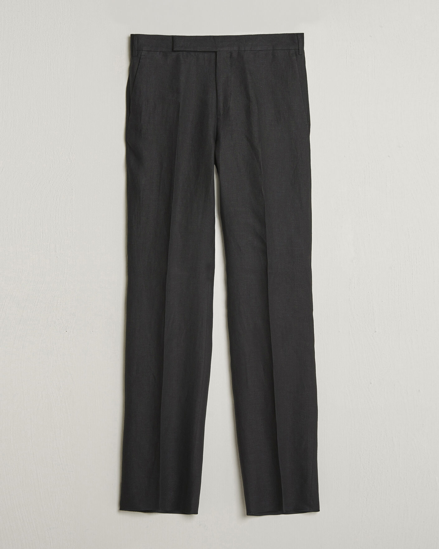Herre | Bukser | Lardini | Palu Straight Fit Linen Trousers Black