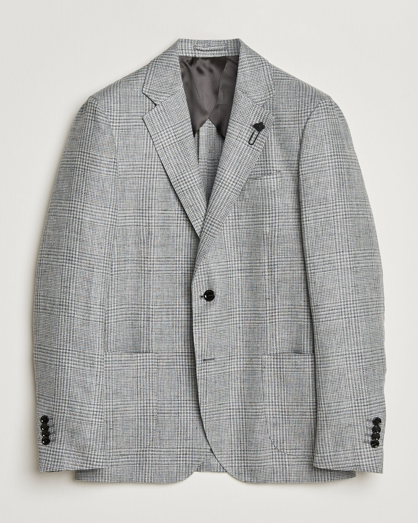 Herre | Blazere & jakker | Lardini | Checked Linen/Wool Blazer Grey