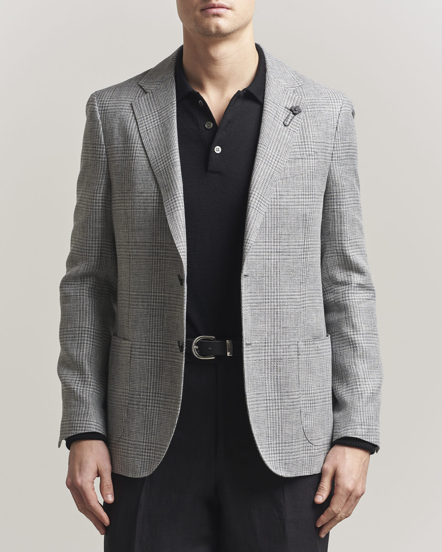 Herre | Blazere & jakker | Lardini | Checked Linen/Wool Blazer Grey