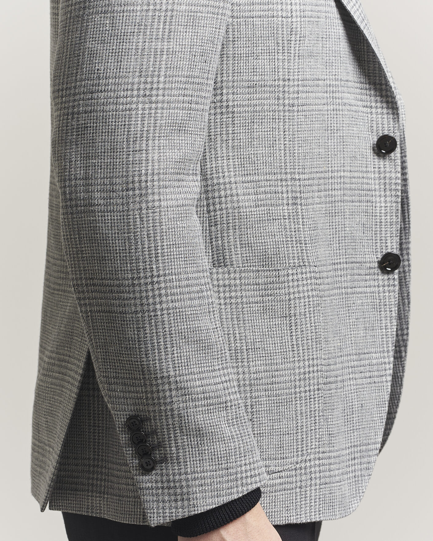 Herre | Blazere & jakker | Lardini | Checked Linen/Wool Blazer Grey