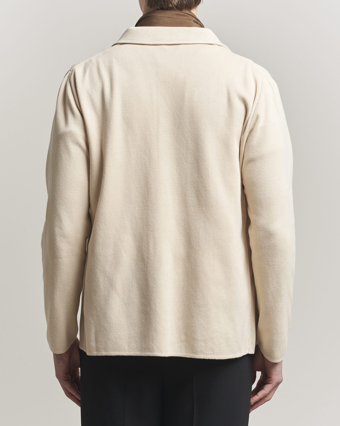 Herre | Jakker | Lardini | Knitted Cotton Pocket Shirt Jacket Beige