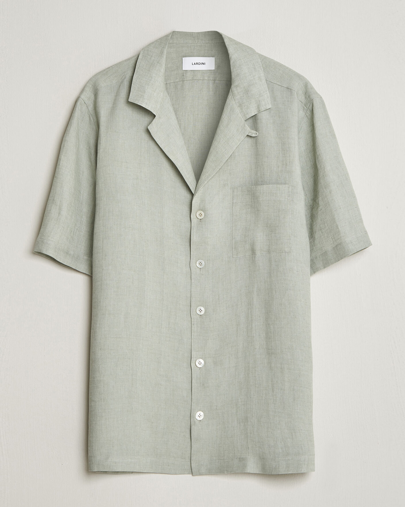 Herre | Skjorter | Lardini | Klop Short Sleeve Linen Resort Shirt Light Green