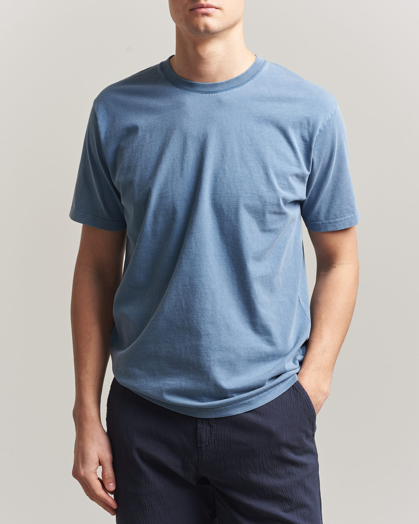 Herre | T-Shirts | Colorful Standard | Classic Organic T-Shirt Faded Indigo