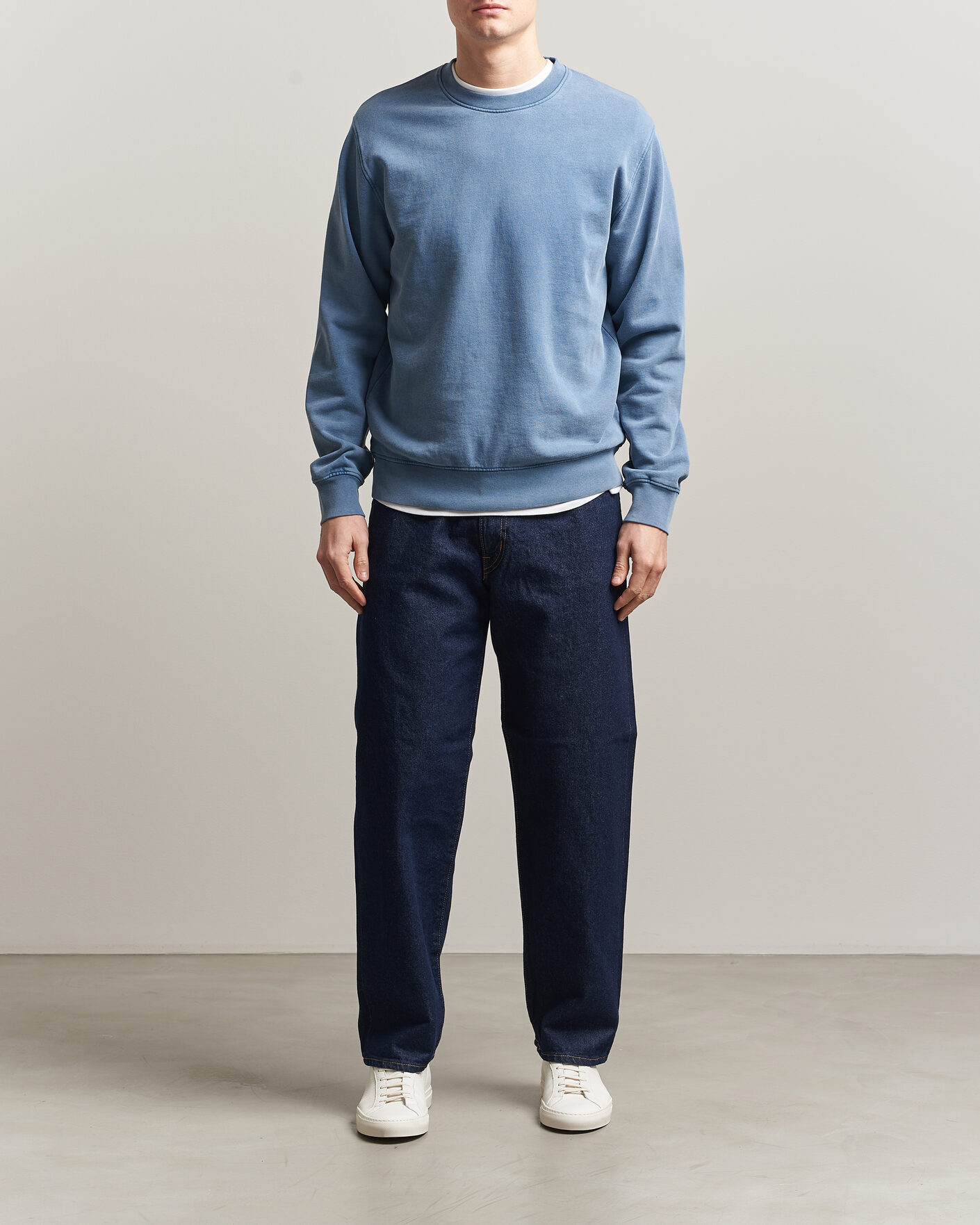Herre | Trøjer | Colorful Standard | Classic Organic Crew Neck Sweat Faded Indigo