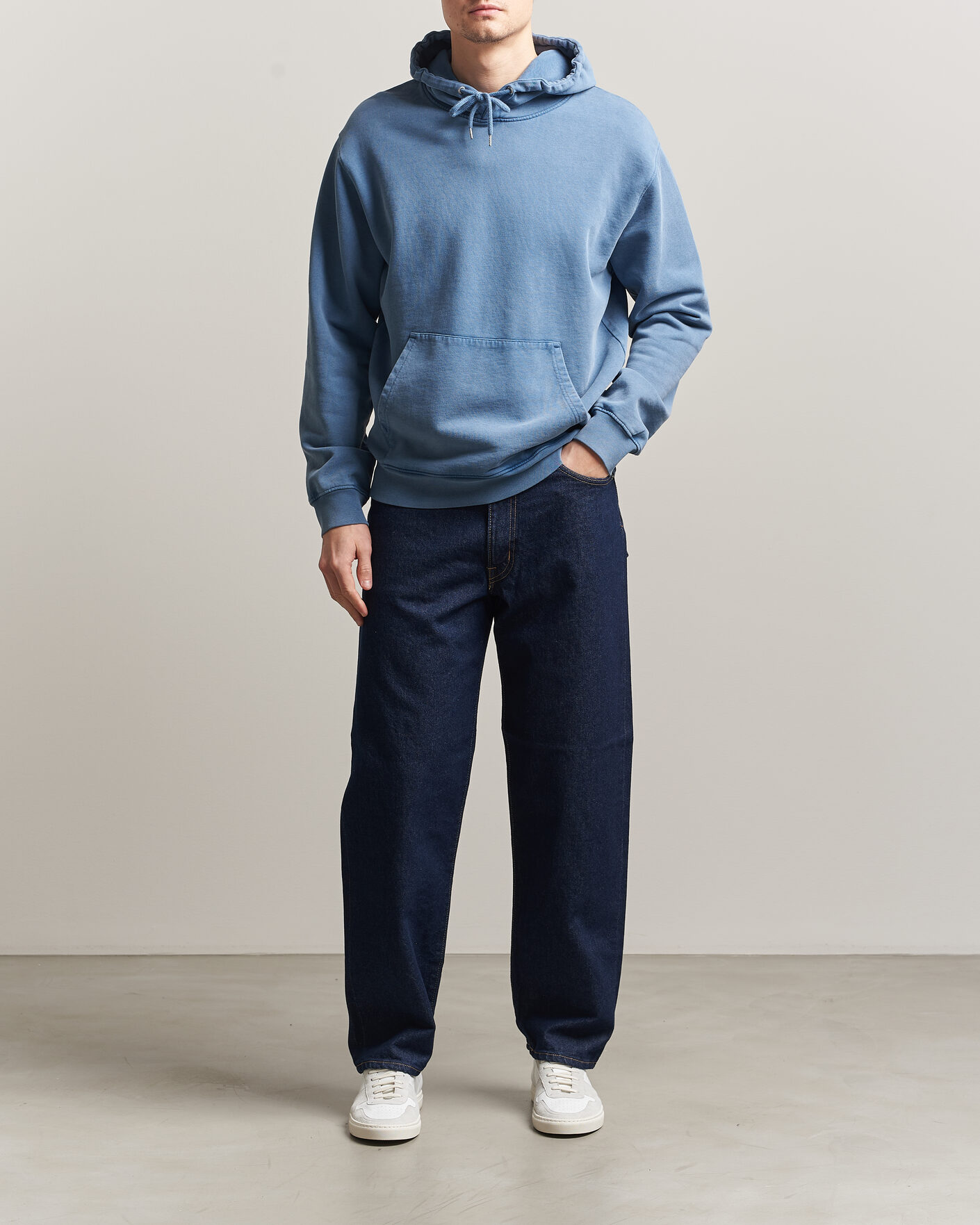 Herre | Trøjer | Colorful Standard | Classic Organic Hood Faded Indigo