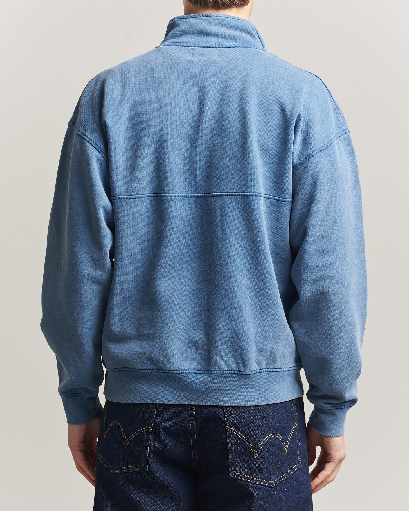 Herre | Trøjer | Colorful Standard | Classic Organic Half-Zip Faded Indigo