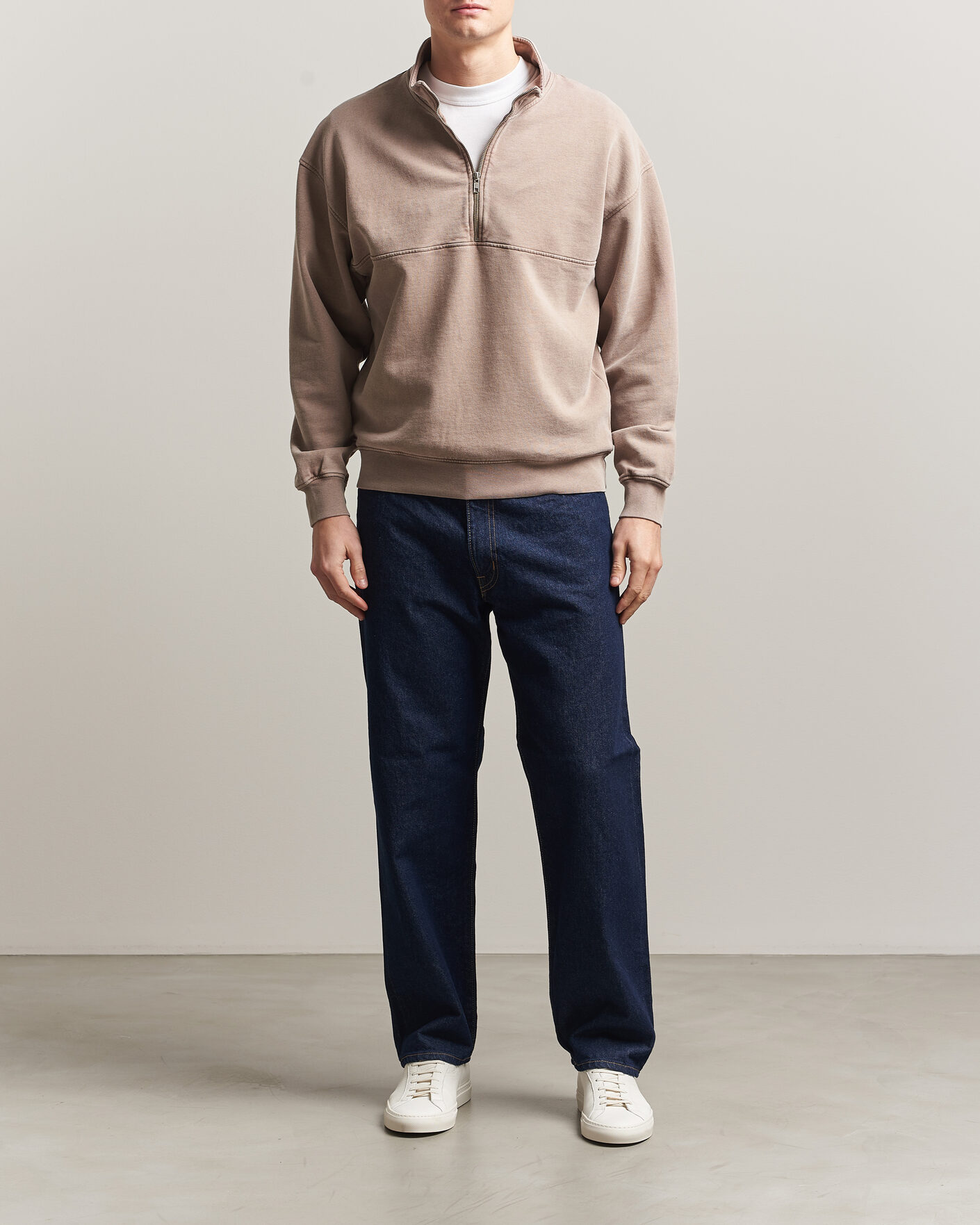 Herre | Trøjer | Colorful Standard | Classic Organic Half-Zip Faded Khaki