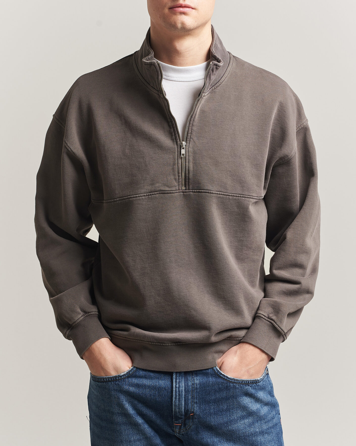 Herre | Trøjer | Colorful Standard | Classic Organic Half-Zip Faded Mud