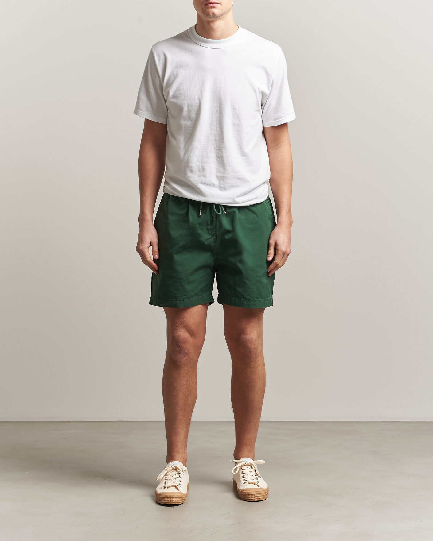 Herre | Shorts | Colorful Standard | Classic Organic Twill Drawstring Shorts Emerald Green