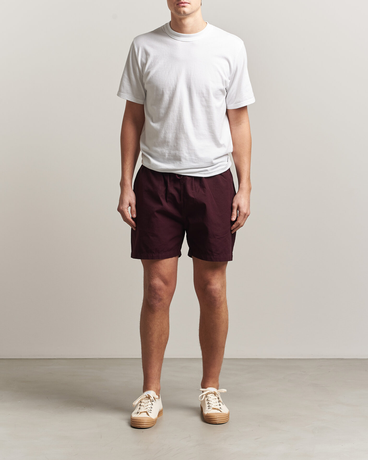 Herre | Shorts | Colorful Standard | Classic Organic Twill Drawstring Shorts Oxblood Red