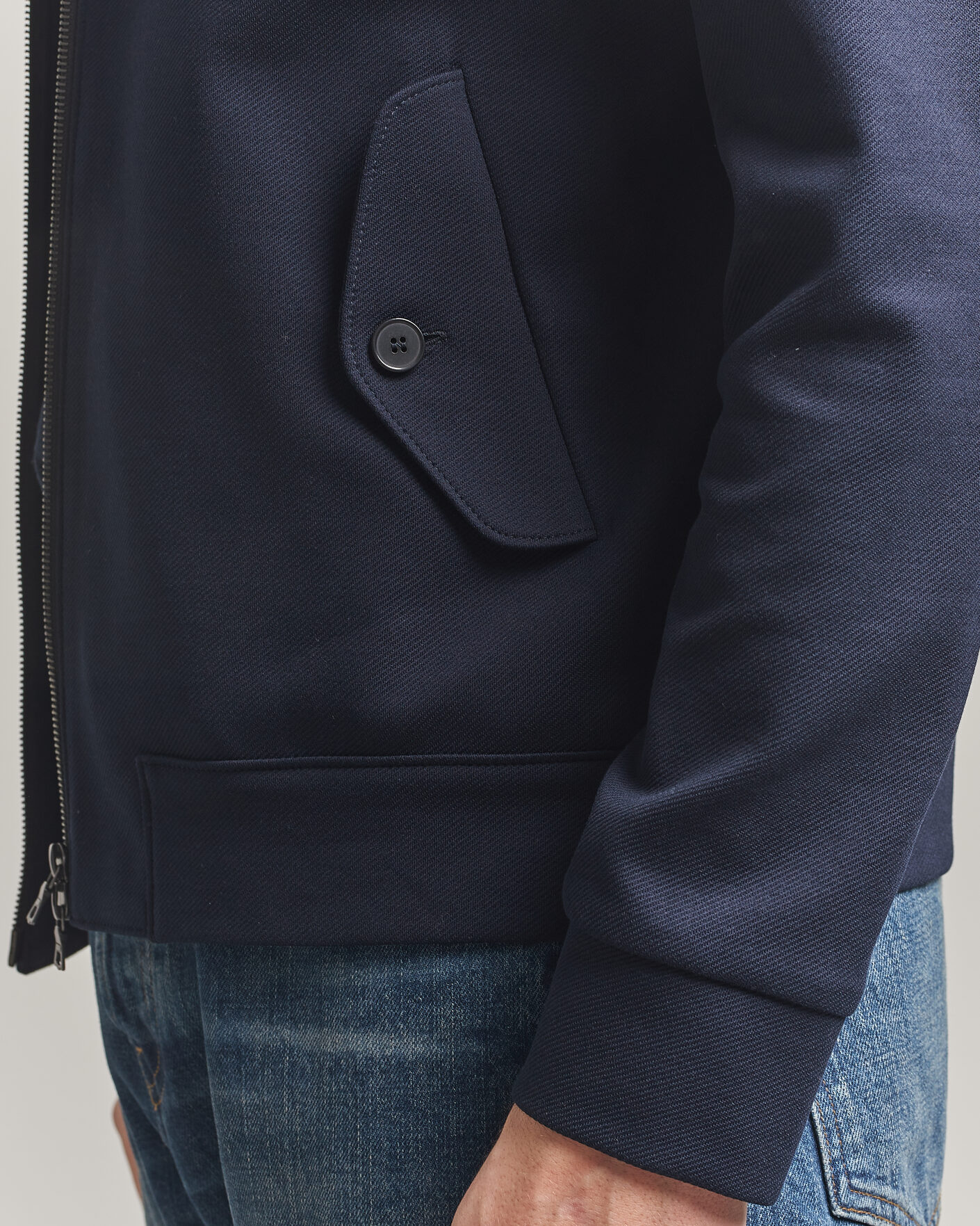 Herre | Jakker | Harris Wharf London | Loro Piana Cavalry Twill Harrington Jacket Navy Blue