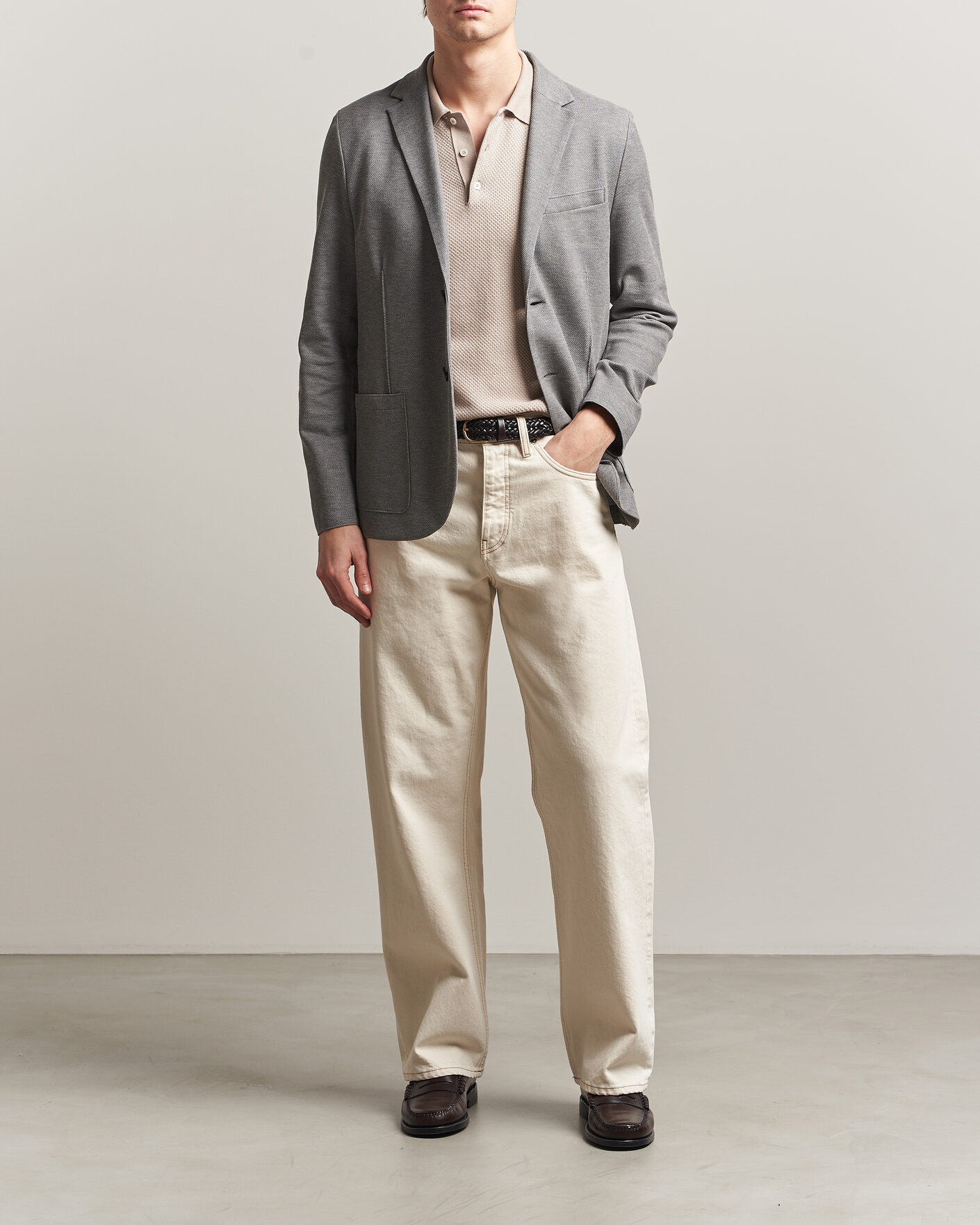Herre | Blazere & jakker | Harris Wharf London | Loro Piana Honey Comb Blazer Light Grey