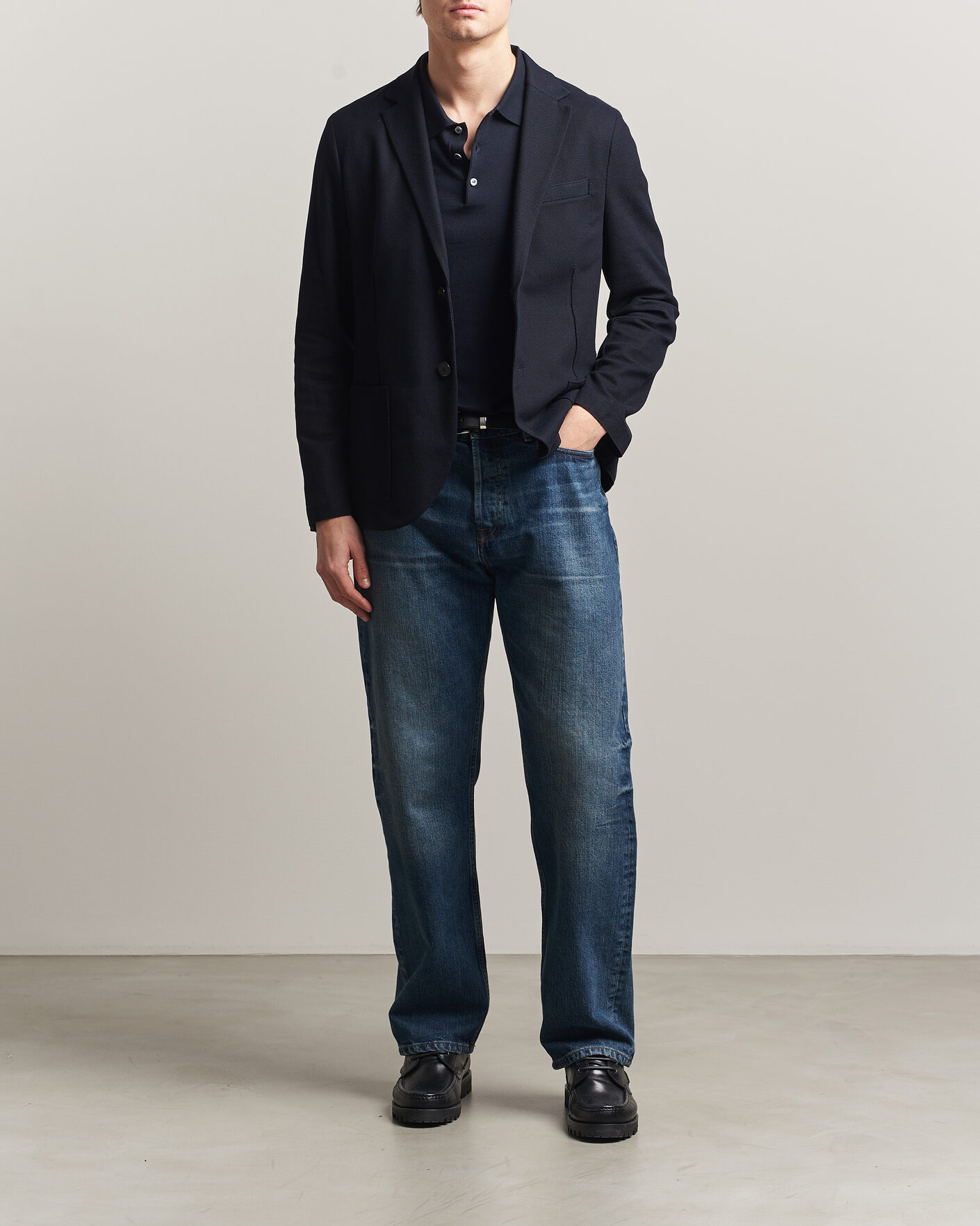 Herre | Blazere & jakker | Harris Wharf London | Loro Piana Honey Comb Blazer Navy Blue