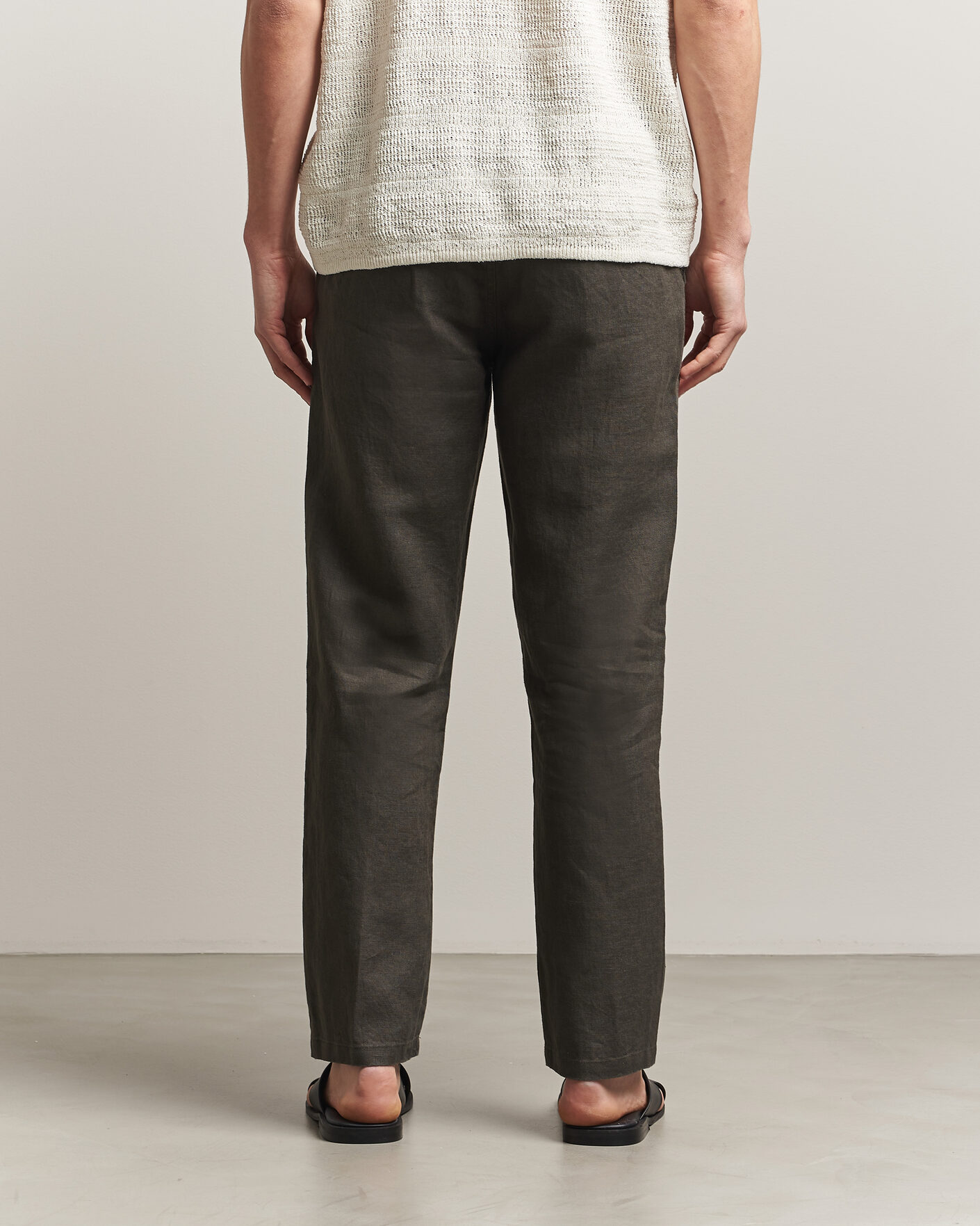 Herre | Bukser | Samsøe Samsøe | Jabari Linen Drawstring Trousers Black Olive