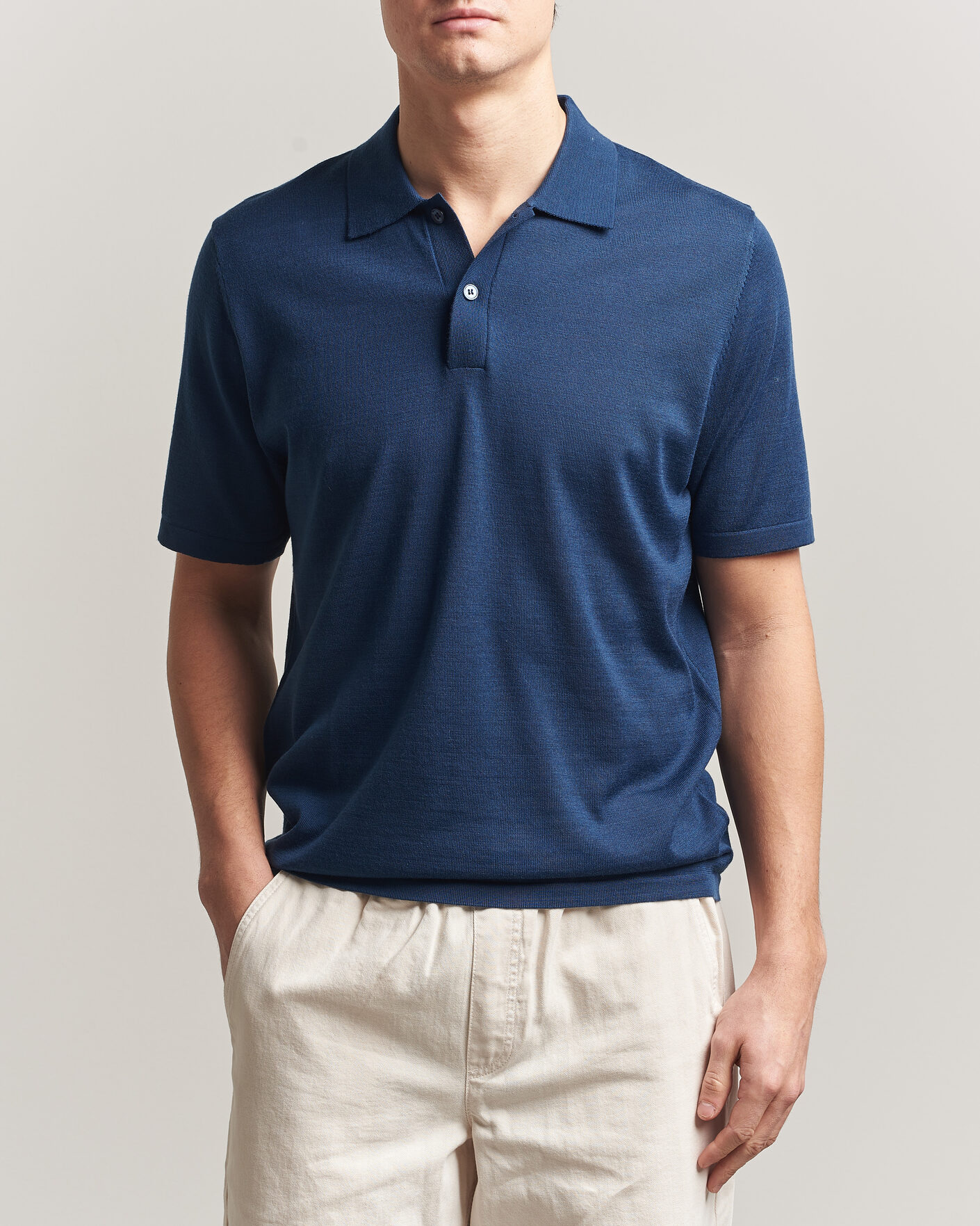 Herre | Polotrøjer | Samsøe Samsøe | Rowan Knitted Polo Insignia Blue