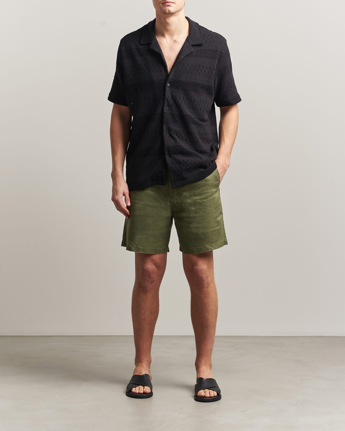 Herre | Shorts | Samsøe Samsøe | Jabari Linen Drawstring Shorts Burnt Olive