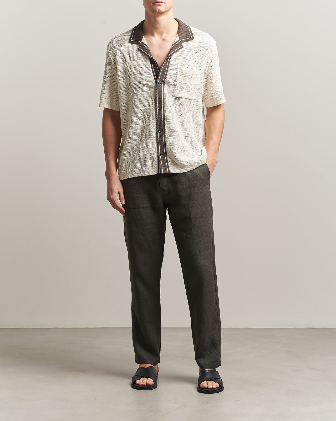 Herre | Skjorter | Samsøe Samsøe | Percy Knitted Short Sleeve Shirt Clear Cream