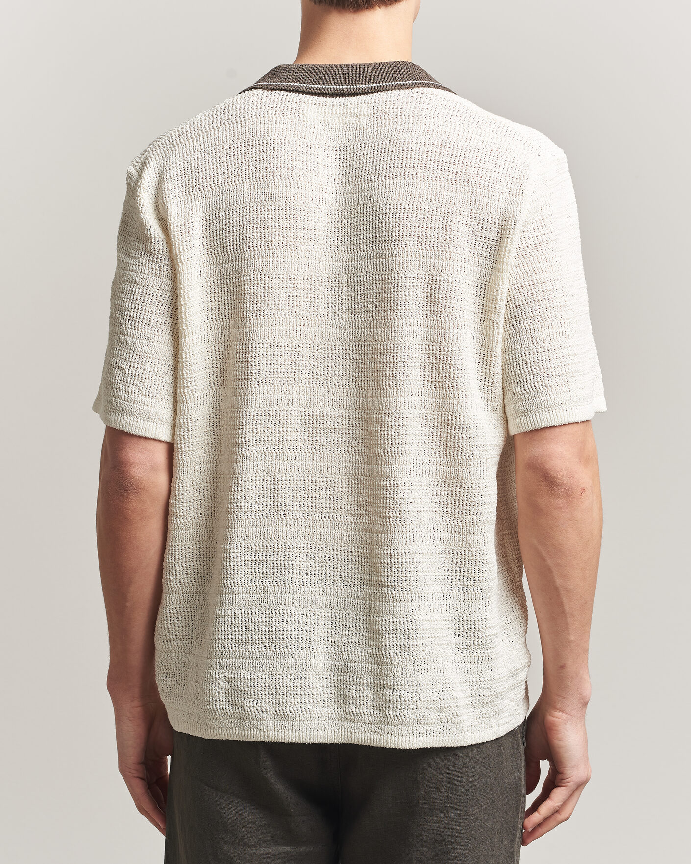 Herre | Skjorter | Samsøe Samsøe | Percy Knitted Short Sleeve Shirt Clear Cream