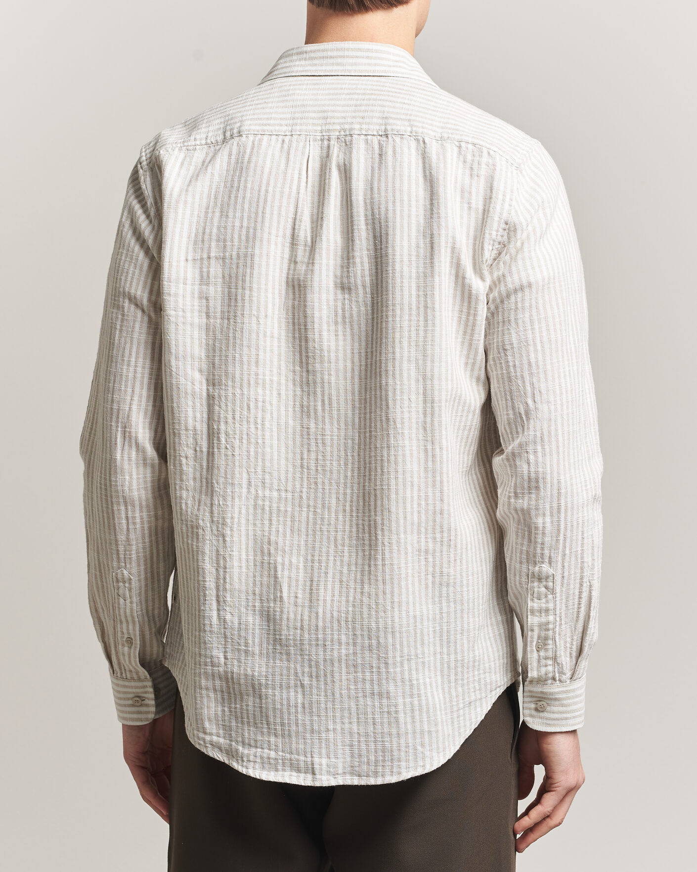 Herre | Skjorter | Samsøe Samsøe | Liam Cotton/Linen Striped Shirt Moonstruck