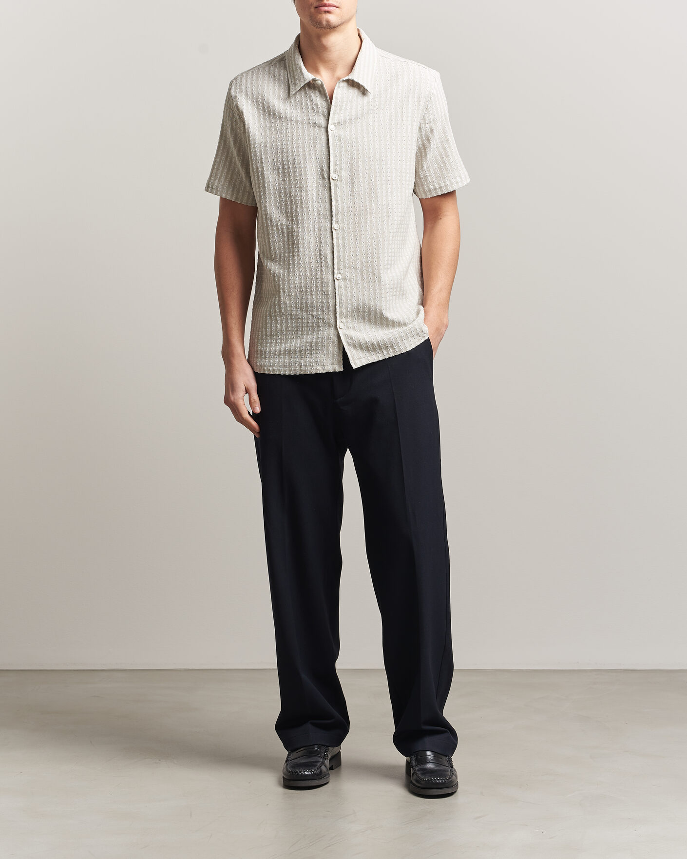 Herre | Skjorter | Samsøe Samsøe | Avan Structured Short Sleeve Shirt Moonstruck
