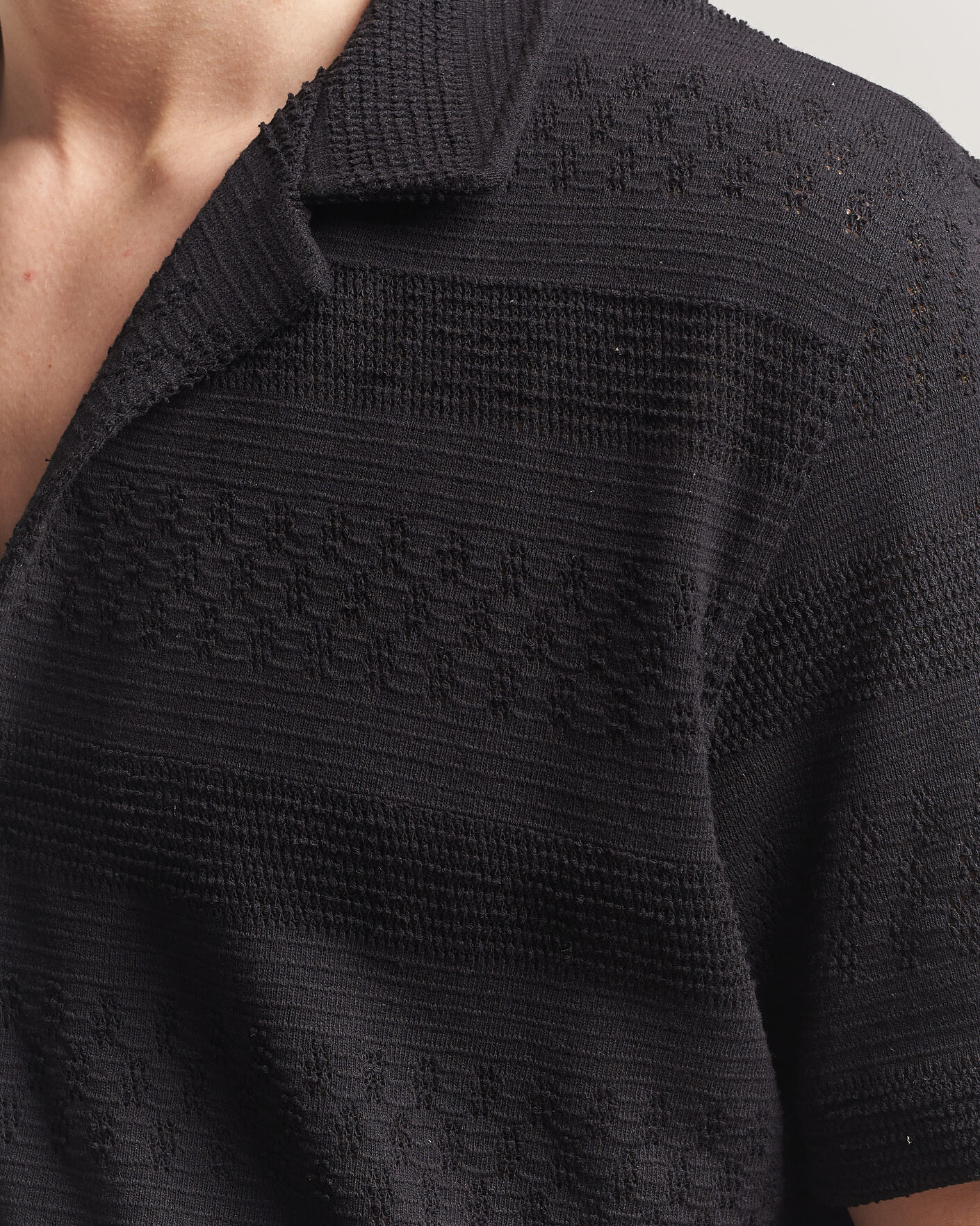 Herre | Skjorter | Samsøe Samsøe | Martin Knitted Short Sleeve Shirt Black