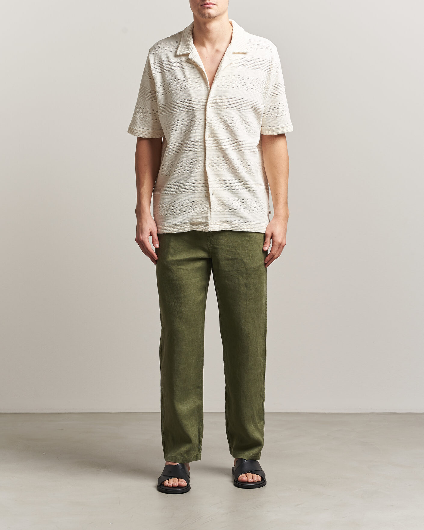 Herre | Skjorter | Samsøe Samsøe | Martin Knitted Short Sleeve Shirt Clear Cream