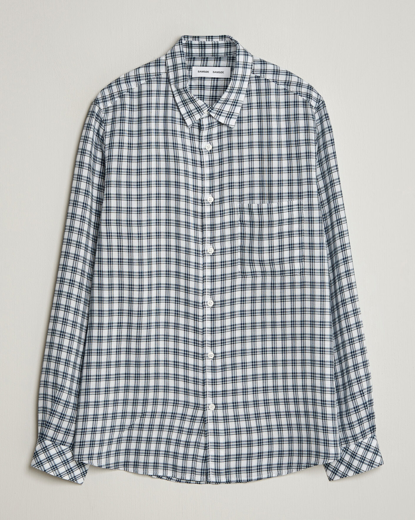 Herre | Skjorter | Samsøe Samsøe | Ryan Tencel Checked Shirt Blue