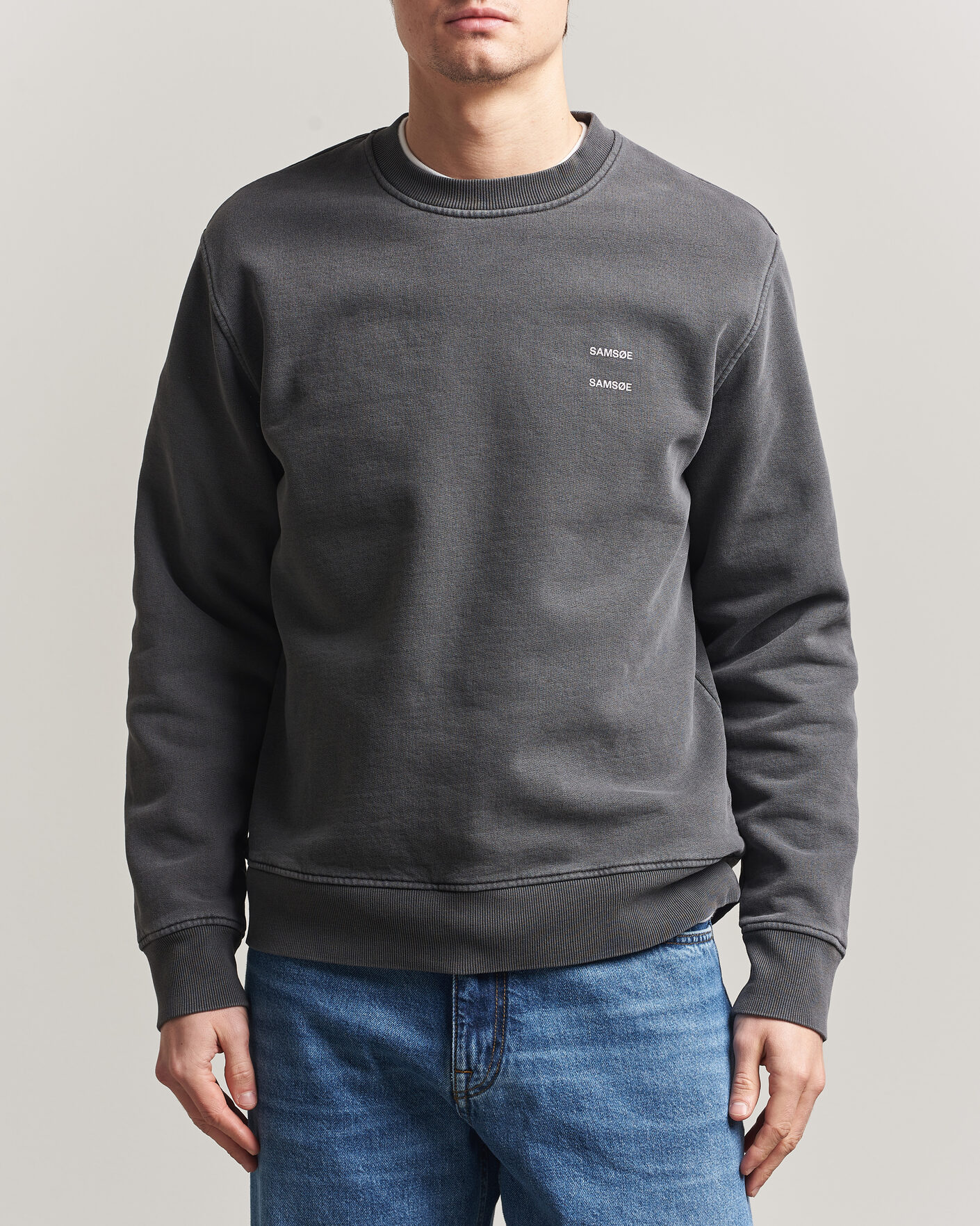 Herre | Trøjer | Samsøe Samsøe | Joel Washed Organic Cotton Sweatshirt Black