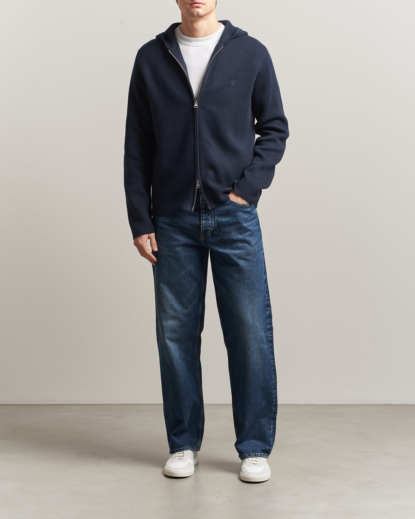 Herre | Trøjer | Samsøe Samsøe | Niklas Full Zip Hoodie Salute Navy