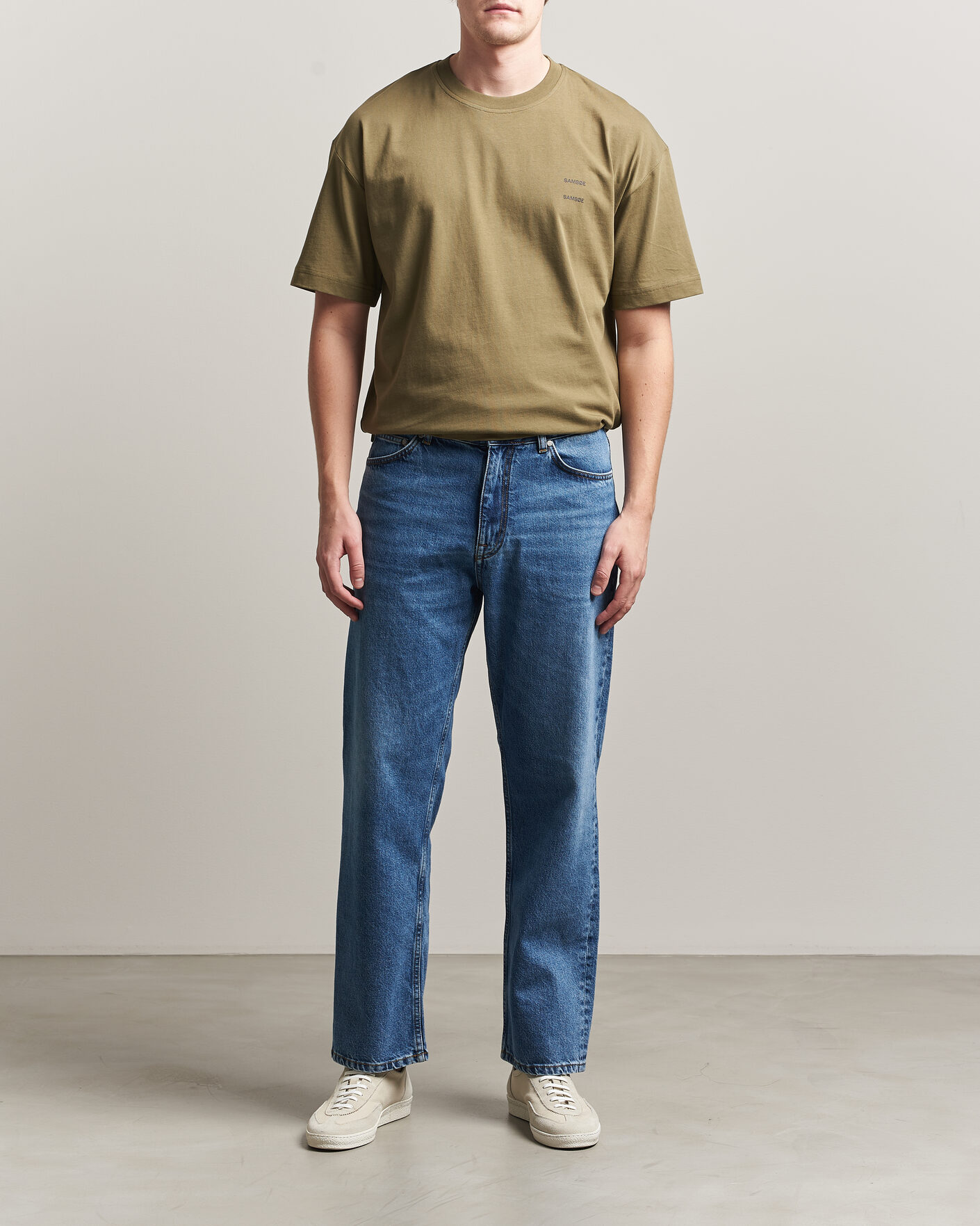 Herre | T-Shirts | Samsøe Samsøe | Joel Organic Cotton T-Shirt Burnt Olive