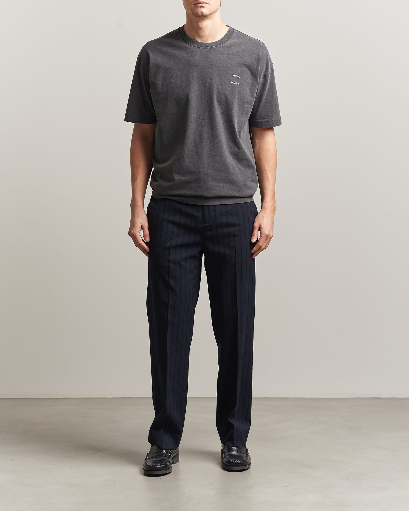 Herre | T-Shirts | Samsøe Samsøe | Joel Washed Organic Cotton T-Shirt Black
