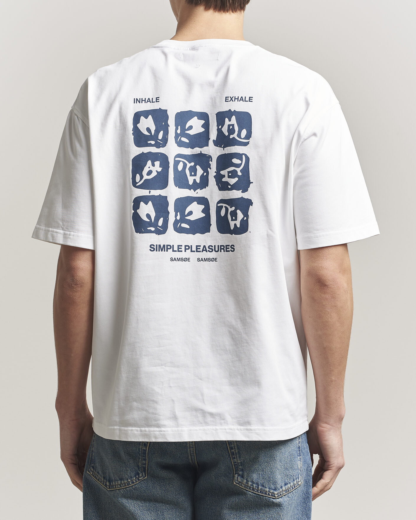 Herre | T-Shirts | Samsøe Samsøe | Cohen Printed Crew Neck T-Shirt White