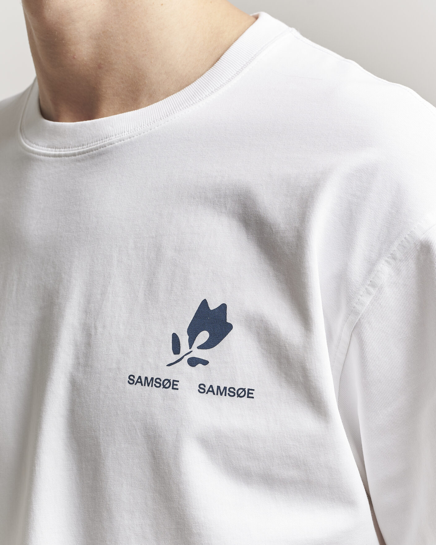 Herre | T-Shirts | Samsøe Samsøe | Cohen Printed Crew Neck T-Shirt White