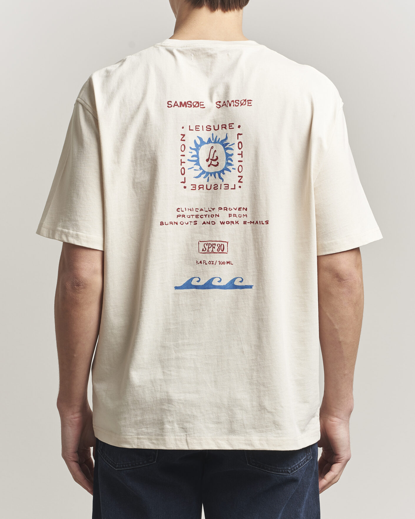 Herre | T-Shirts | Samsøe Samsøe | Gergei Printed Crew Neck T-Shirt Neutral