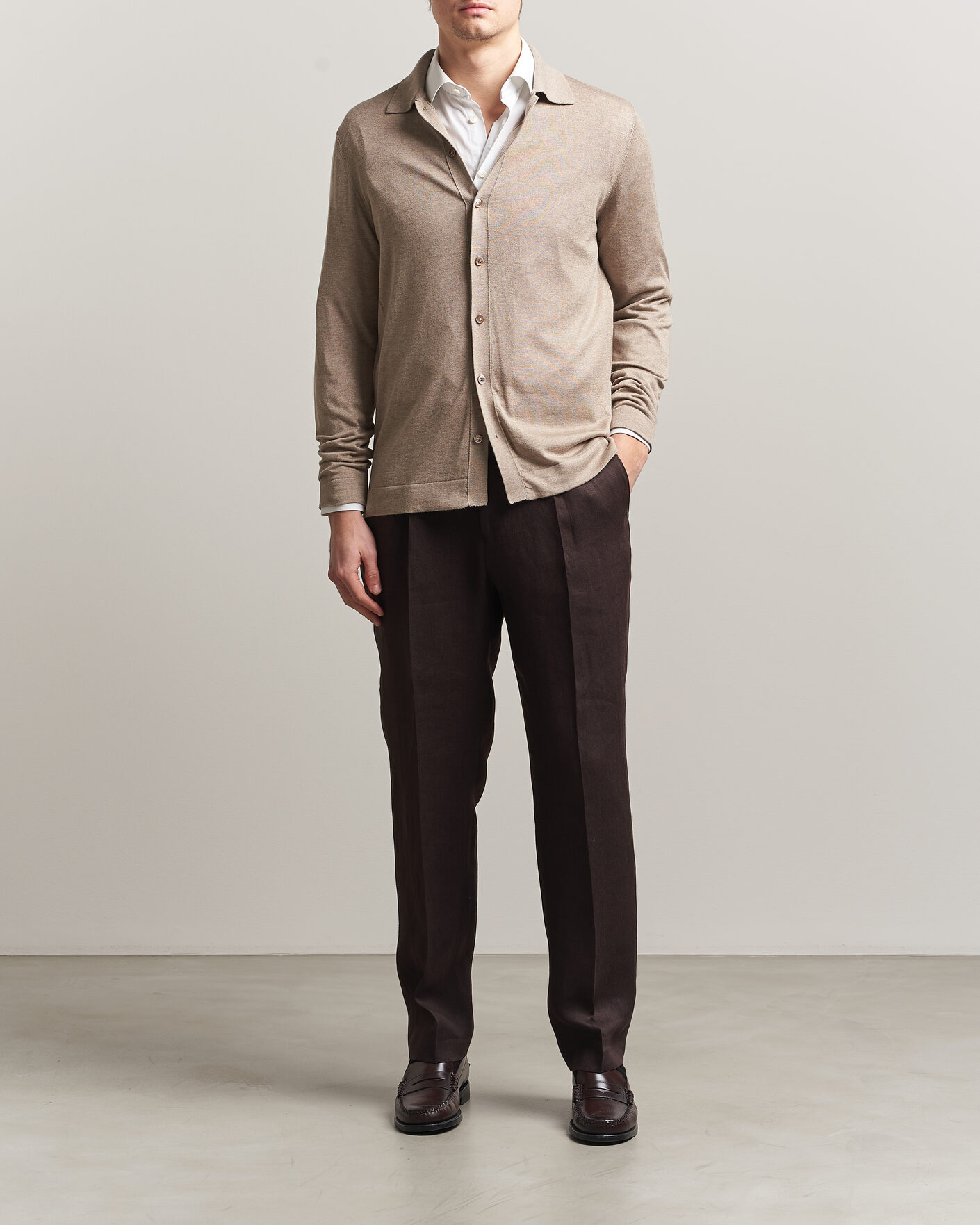 Herre | Trøjer | Stenströms | Silk/Cashmere Cardigan Taupe