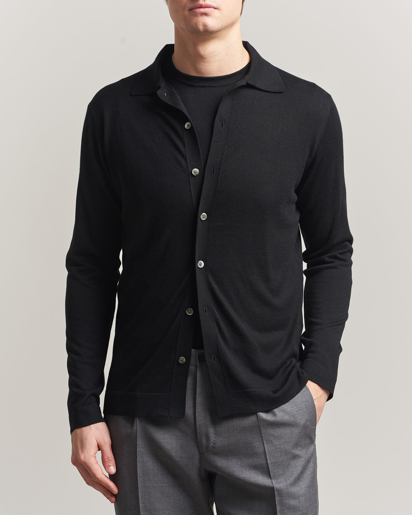 Herre | Trøjer | Stenströms | Silk/Cashmere Cardigan Black