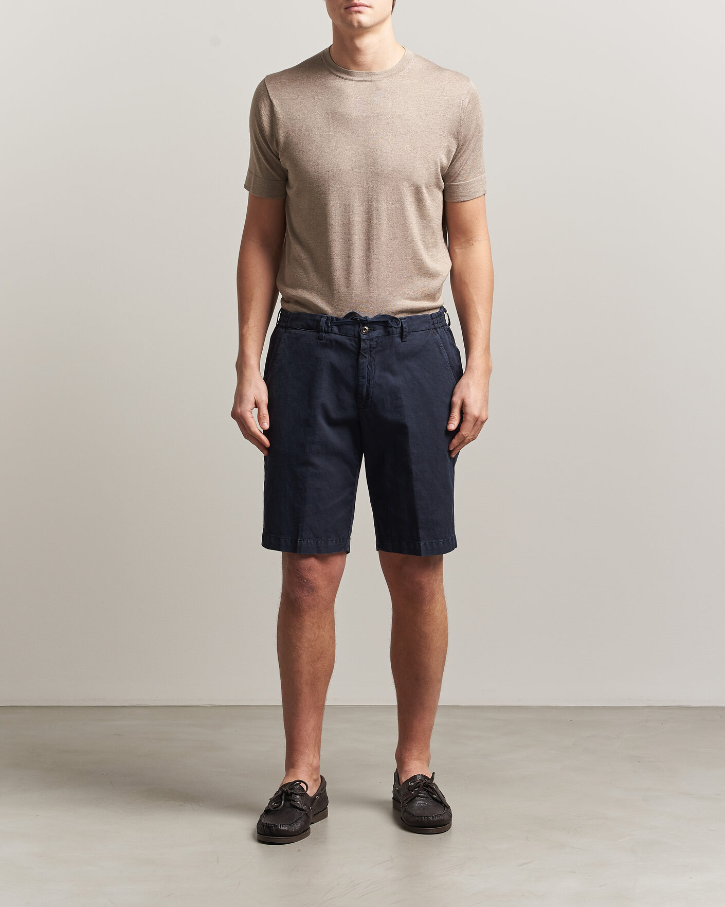Herre | T-Shirts | Stenströms | Silk/Cashmere T-Shirt Taupe